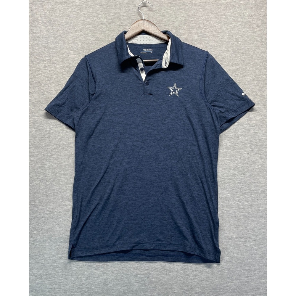 Dallas Cowboys Polo Shirt Mens Small Navy Blue Columbia Football NFL Golf Tennis